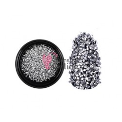 Diamante 1000 buc de unghii 3D, DS054 Argintiu Metalic 1,1mm 